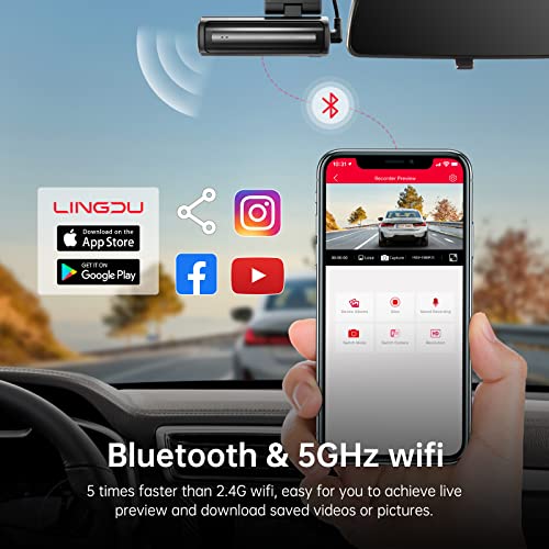 XRC TECH Câmera de painel 5K com lente dupla 4K + 2K DVR para carro frontal + câmera traseira WiFi G
