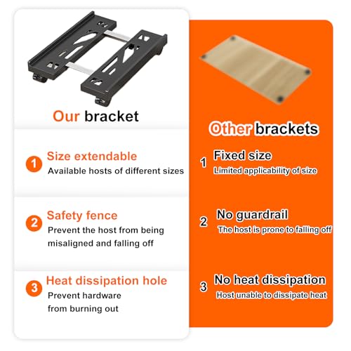 SPORWAY Soporte para CPU para PC, Tamaño Ajustable Soporte para CPU, Soporte para PC Móvil con Ruedas Giratorias con Bloqueo, Carro de CPU Debajo del Escritorio (Negro) - imagen 6
