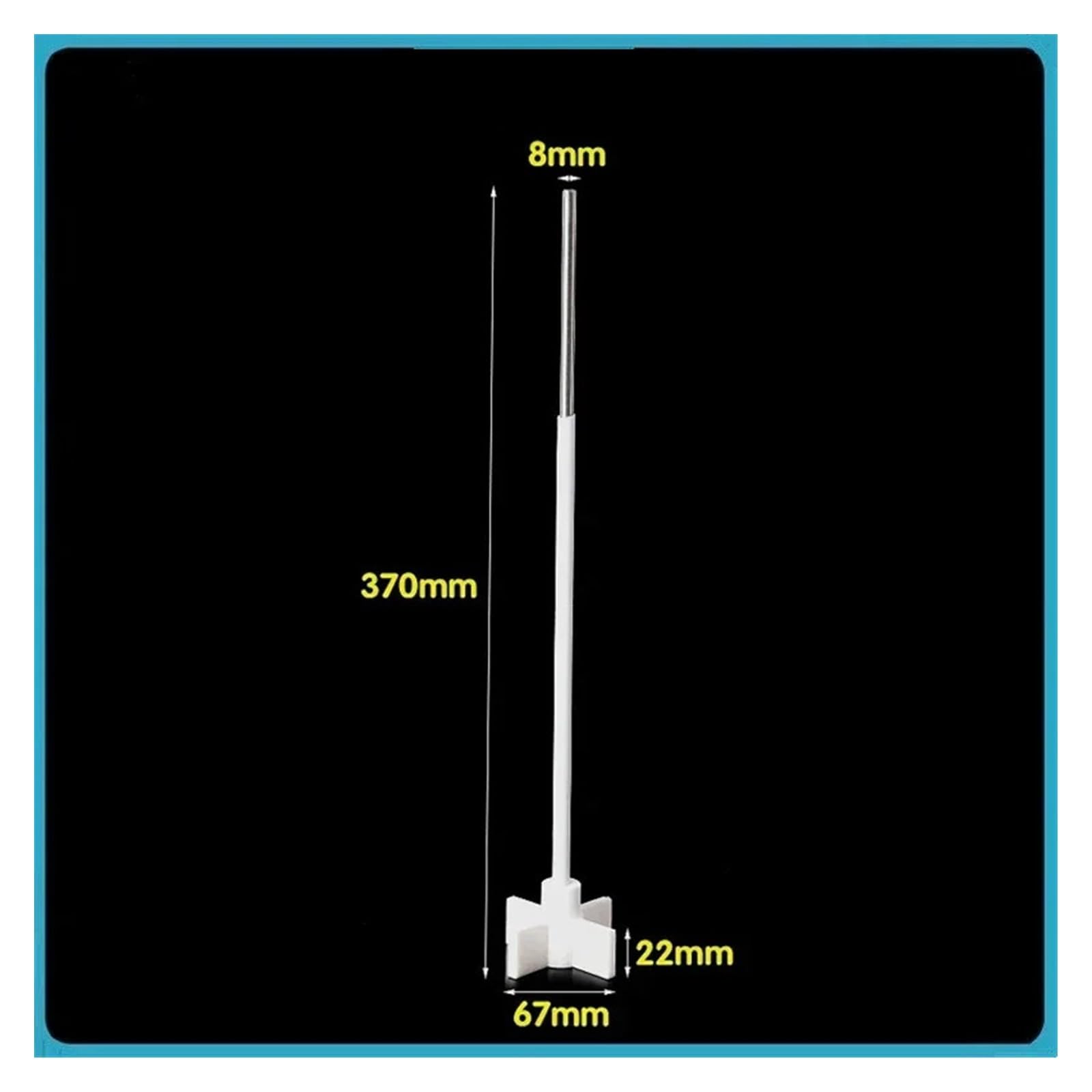 Equipo de Laboratorio Agitador de hélice Agitador de paletas de PTFE Uso for Medios de Baja viscosidad a velocidades Medias y Altas Longitud del Eje de Mezcla 370 mm Recubierto de PTFE