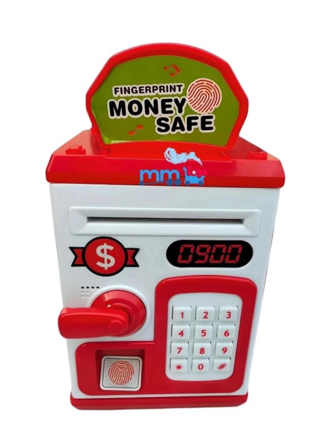 Image of Alpenia ATM Piggy Bank with Password Protection & Finger Sensor | Multicolour | Electronic Money Safe for Kids | Automatic Coin & Cash Deposit, Learning Toy for Saving & Money Management
