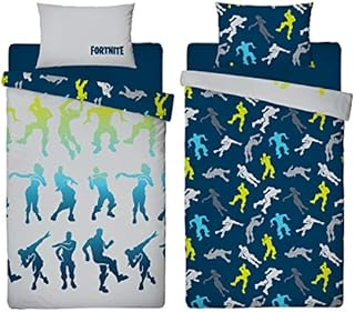 Official Fortnite Floss Dabbing Single Duvet Cover Design | Reversible 2 Sided Grey Bedding Duvet Cover With Matching Pillow Case (Single)