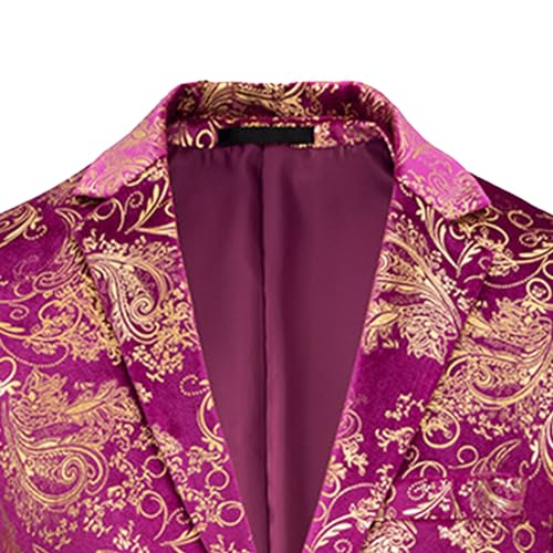 Men's Floral Pattern Tuxedo Blazer Long Sleeve Formal Slim Fit 1 Button Suit Jacket for Party Wedding4