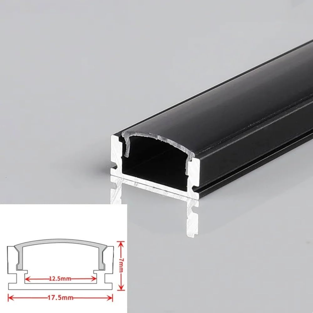 Profilo In Alluminio A LED, 2/3/5/10 Pezzi 0,5 M/pz Profilo In Alluminio A LED Stile V/U/YW Nero For Supporto For Canale 5050 5630 Copertura Lattea Armadio Armadio Barra Lineare Strisce Luminose(U-typ