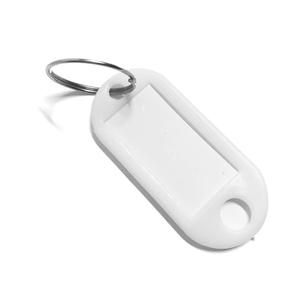 Toolstar White Key Labels, 100Pcs Key Id Tags Key Labels Tags Plastic Key Tags, Tags With Key Rings As Key Fobs Luggage Pet Name Memory Stick Tags(White)