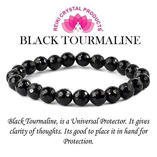 Image of Reiki Crystal Products Certified Natural Crystal Stone 8 mm Faceted /Diamond Cut Beads Bracelet for Men & Women | Reiki Charged Gemstone Bracelet | Multiple Crystal Variants Available