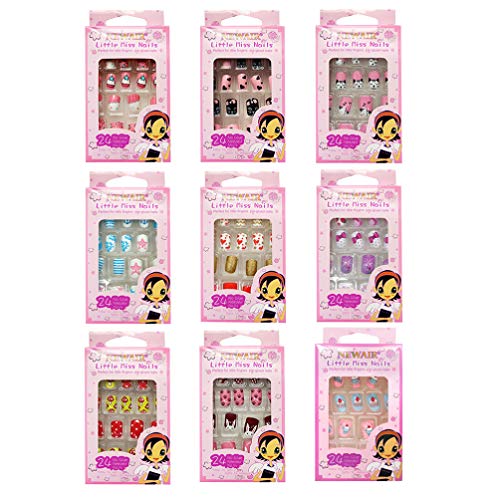 Minkissy Kunstnägel für Kinder, bunt, zum Aufdrücken auf Nägel, volle Abdeckung, kurz, tolles Weihnachtsgeschenk für… – Bild 3