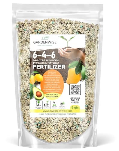 Image of Gardenwise 6-4-6 Avocado and Citrus Tree Professional Fertilizer Plant Food for Outdoor /Indoor Gardening; Quick-Release Nitrogen Fertilizer; Orange, Lime, Avocado and Lemon Tree Fertilizer (5 QUARTS)