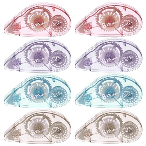 8 Stück Kleberoller, 8mm x 8m Doppelseitiges Klebeband Selbstklebender...