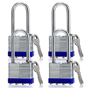 Zeershee SecureGuard 4-Pack Keyed Padlocks
