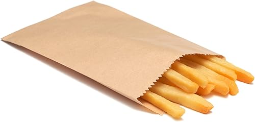 Miniatura 5 de Paquete de 100 bolsas de papel kraft natural de 5 x 7 pulgadas para panadería, galletas, golosinas, aperitivos, sándwiches, palomitas de maíz, bolsa