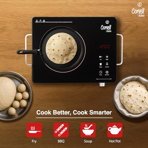 Image of 2200W Infrared Cooktop | Smart Electric Stove with Digital Display & Adjustable Temperature | Stainless Steel & Ceramic Design, 4 Cooking Modes, Auto Shut-Off