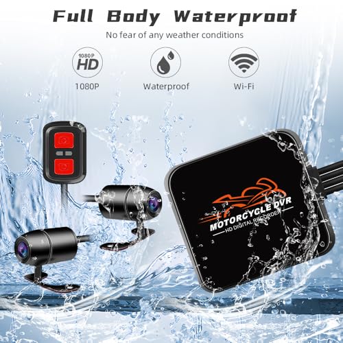 VSYSTO Motorcycle Dash Camera, WiFi 130 Degrees Wide Angle Lens HD 1080P Front and Rear Camera Motorbike Camera DVR System, Starlight Night Vision, Loop Recording, Emergency Recording (D6L) - Image 6