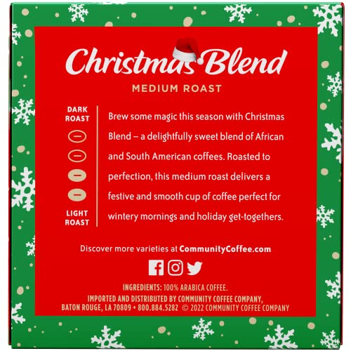 Image of Community Coffee Christmas Blend, Medium Roast, 60 Count Coffee Pods, Compatible with Keurig K-Cup Brewers (10 count- Pack of 6)
