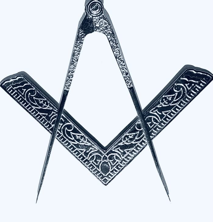 6" Masonic Blue Lodge Silver Jewels accessories Square and Compass Set For Bible2