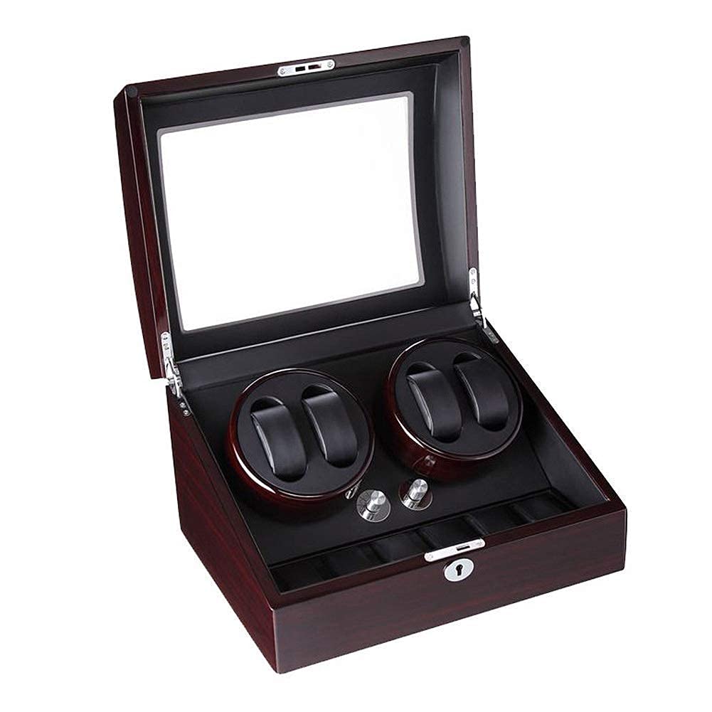 YNIYUJKL Watch Winders Watch Winder Box 4 Watches + 6 Automatic Watch Winder Wooden Box For Storage Position Quieter