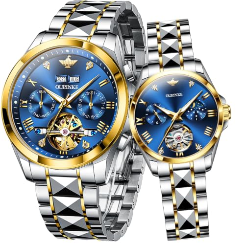 Image of OLEVS Couple Pair Watches Set Automatic Mechanical Self Winding