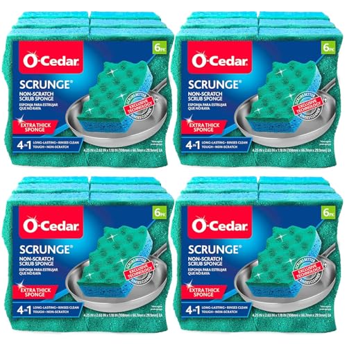 Image of O-Cedar Multi-Use Scrunge Scrub Sponge 6 Count (Pack of 4)