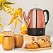 Mixpresso 4 Cup Percolator Coffee Pot Electric, Copper Stainless Steel Coffee Percolator Electric With Keep Warm Function, Classic Perculator Pot With Removable Basket for Home or Office