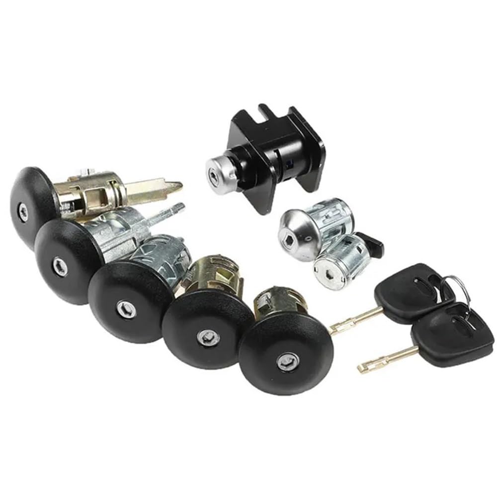Zhjlut One Color Car Lock Cylinder 2T1a-V22050-Ad 2T1av22050ad Compatible With Transit For Connect 2002-2013 Complete Lock Set Ignition Switch Left Right Door Trunk Lock
