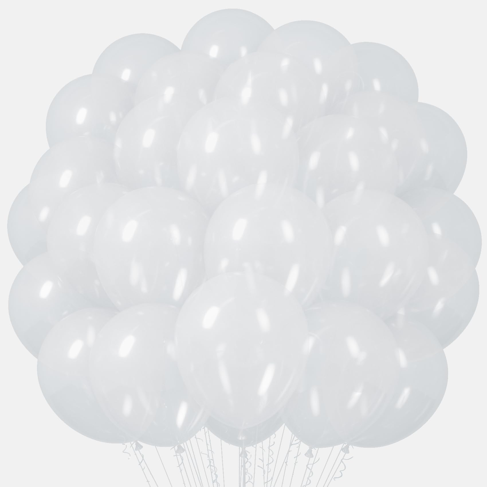 Voircoloria 66pcs Clear Transparent Latex Party Balloons, 12inch