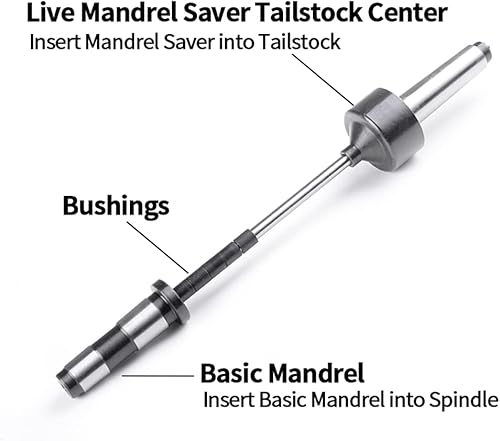 Miniatura 4 de NAGU Herramientas de torneado, paquete de mandril de pluma para carpintería con protector de mandril, 2MT
