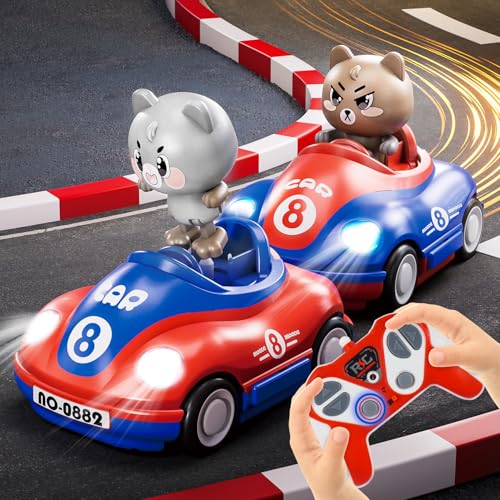 Ferngesteuertes Auto ab 2 Jahre, 2PCS RC Bumper Cars mit Musik und Licht,...