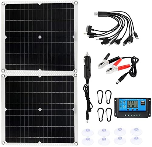 FUSSEM Flexibel Solarmodul 100W 18V Solarpanel Monokristallin Solarzelle Photovoltaik Solarladegerät Solaranlage Mit…