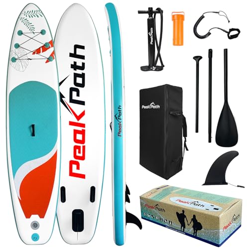 Peakpath Inflatable Stand Up Paddle Board (6''Thick) with Premium SUP