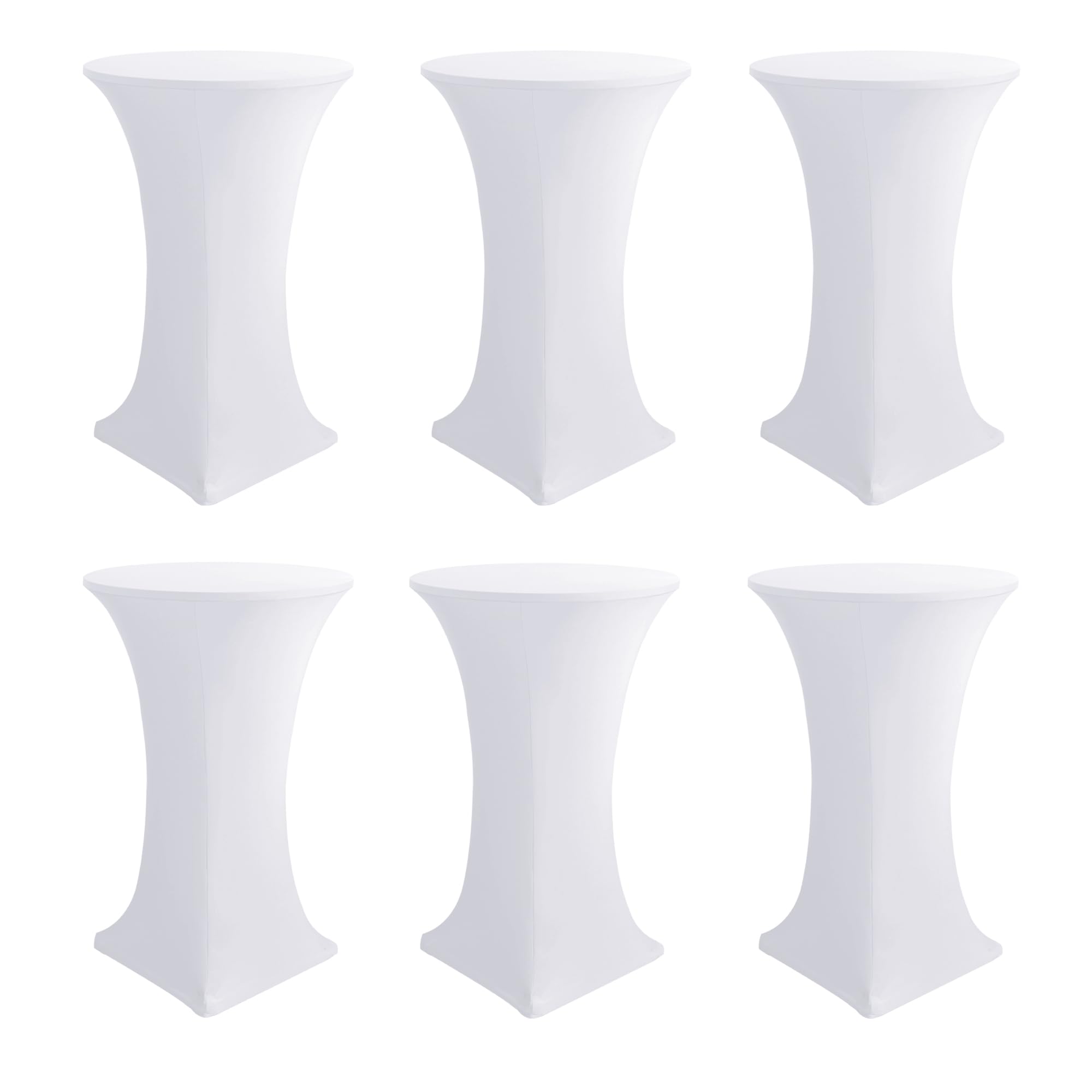 Photo 1 of Enjoyidea White Spandex Cocktail Table Covers - 6 Pack