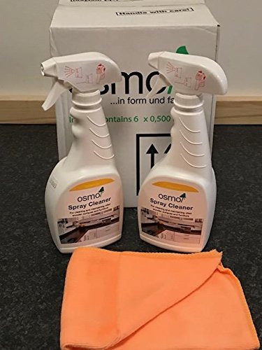 Osmo 2 x 8026 Spray Cleaner for Cleaning Oiled Wood Surfaces 0.5L with Free Microfibre Cloth