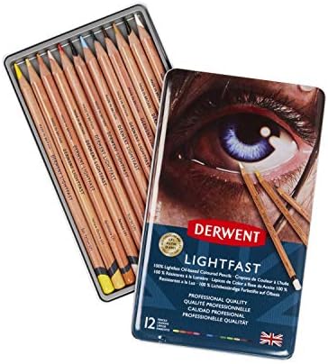 Derwent Lightfast Colouring Pencils, Drawing & Colouring, Set Of 12 & Sketch Pad A4 Portrait, Drawing & Writing, 30 Sheets, Acid-Free Paper, Wirebound Spine, Professional Quality, 2300139