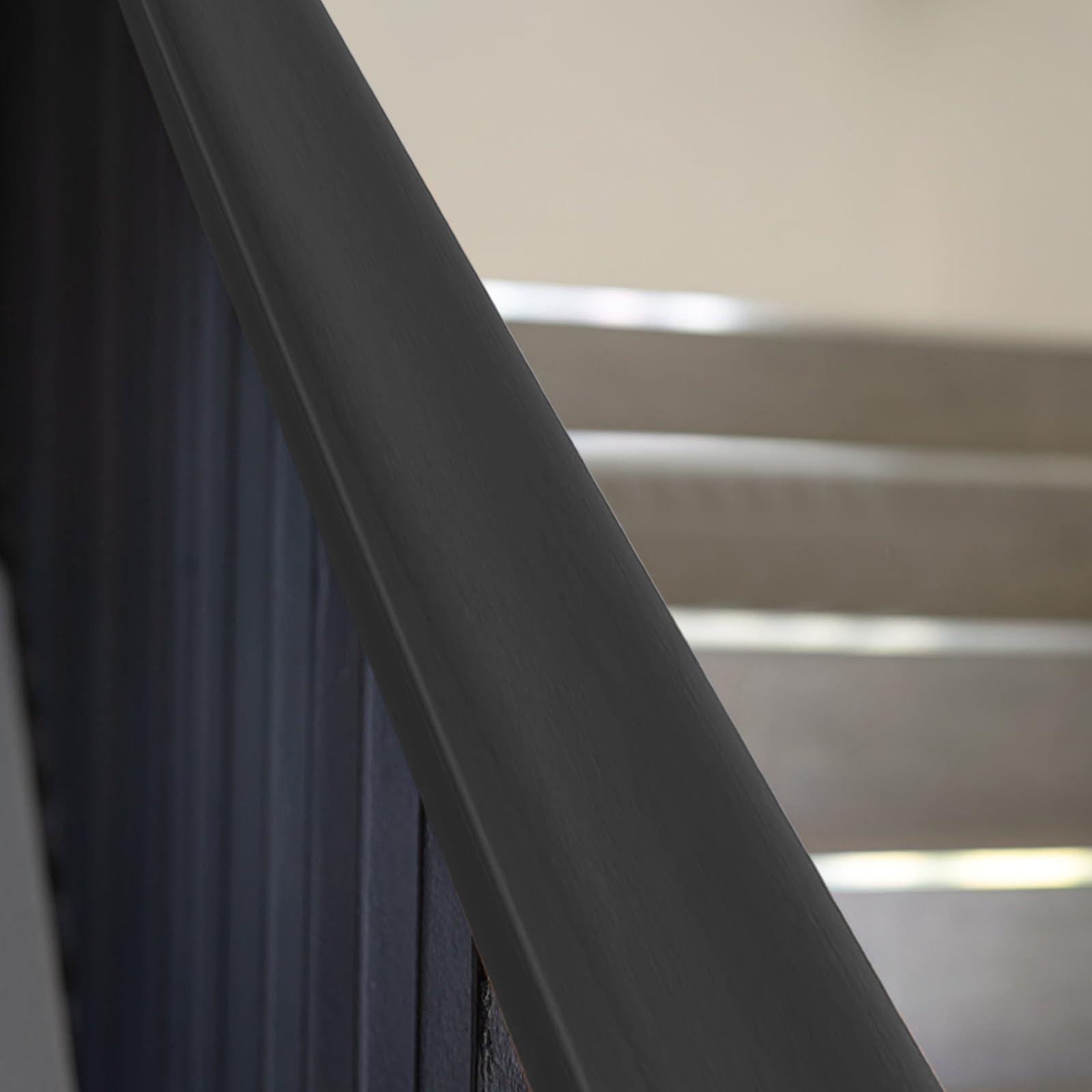 Rutschfester Treppenhandlaufschutz, PVC Kunststoff Handlauf, Kunststoffhandlauf Profil Geländer für treppengeländer schwarz (Schwarz, 5m)
