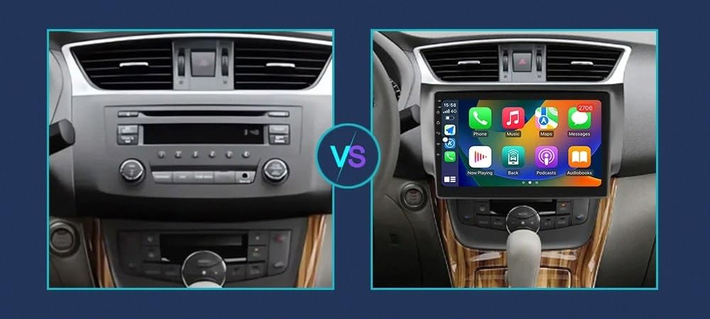 Car Navigation Car Radio per Nissan Sylphy B17 Sentra 12 2012-2018 Wireless Carplay Android Auto Stereo Auto Bluetooth Ips con Pantalla Táctil con Gps, 4 Nucleo 1G+32G
