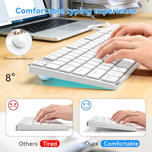 Clavier filaire rétroéclairé blanc avec double interface USB A et USB C pour PC et Mac