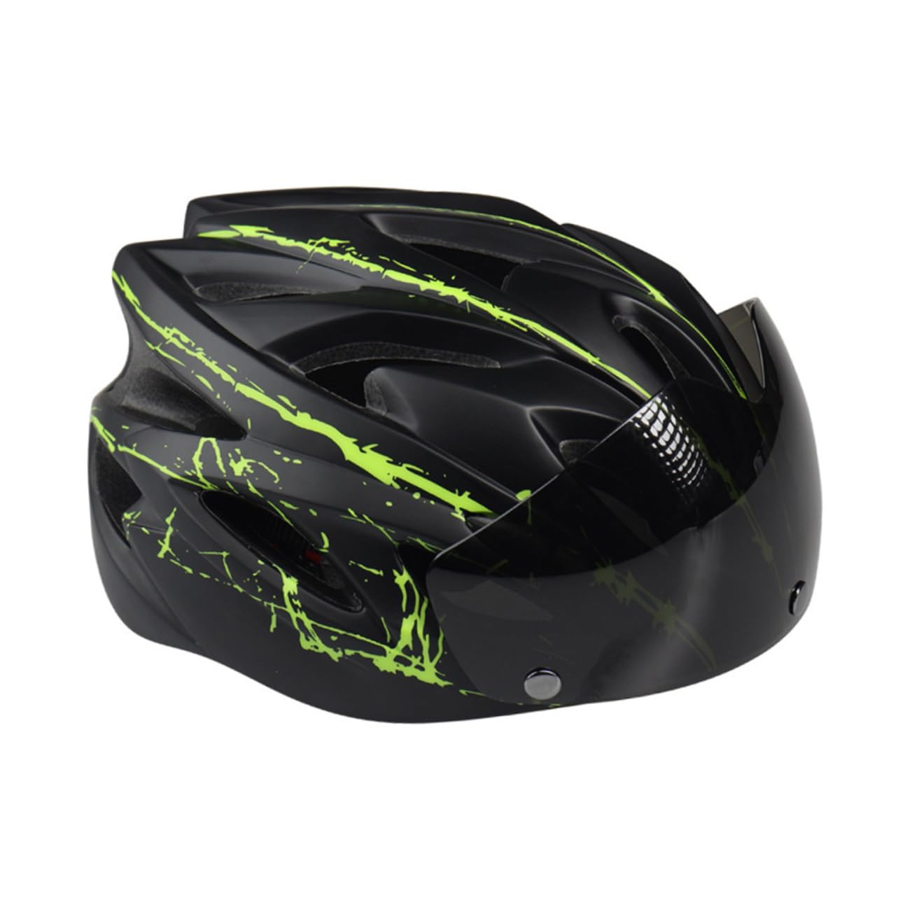 Casco de Bicicleta con Gafas Magnéticas, Transpirable, Pc, Negro