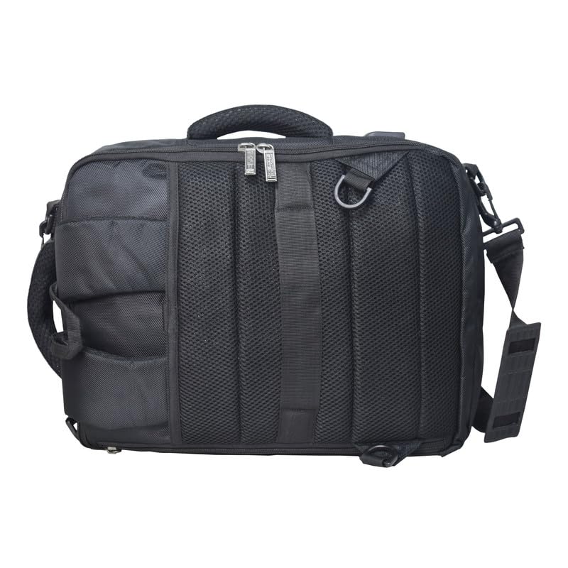 Image of SWISS MILITARY VENUE Laptop Backpack Cum Sling Bag for Men & Women, Fits 15.6 Inch Laptop, USB Charging Port, Convertible Messenger Bag, Office Work Travel Bag with Organizer, 16L, Black