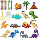 YNOYMO Nähset Basteln kinder Bastelset Nähen Diy Filz Set 14 Stück Filztiere Dinosaurier Nähset mit Farbige Stickgarn Plastiknadeln Schere Füllwatte Nähen für Anfänger Kinder ab 5 6 7 8 9 10 Jahre