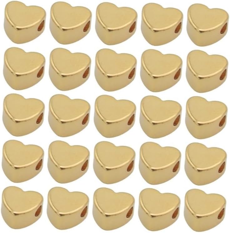 18k gold filled EP heart beads size 5mm/6mm, solid spacer beads, 25 pcs teeny tiny findings gf06/gf06a/gf06b