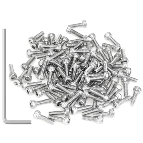 105 Pieces M3 x 10mm Socket Head Cap Screws, Thread Pitch 0.5mm, Sutemribor M3 Screws, 304 Stainless Steel, Fully Threaded, Silver