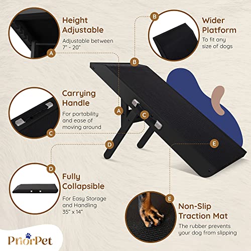 Dog-ramp-for-Couch–Non-Slip-Sturdy-Build-Foldable-Dog-ramp–Supports-up-to-200lbs–Adjustable-7-to-20–Landing-Platform-Seamlessly-Connects–Birchwood-Pet-Ramp-for-Small-Dogs–Black Dog ramp for Couch–Non Slip Sturdy Build Foldable Dog ramp–Supports up to 200lbs–Adjustable 7 to 20–Landing Platform Seamlessly Connects–Birchwood Pet Ramp for Small Dogs–Black