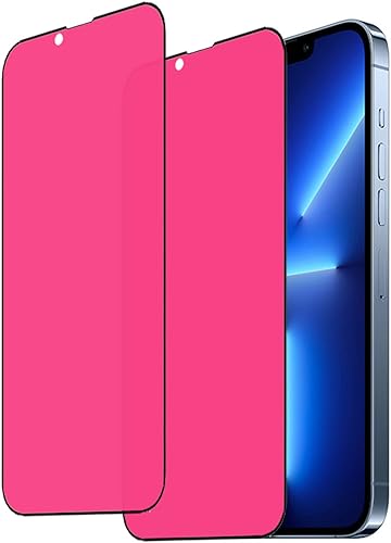 Paquete de 2 protectores de pantalla de vidrio templado de privacidad anti-azul antiespía compatibles con iPhone 13 Pro Max Espejo galvanizado