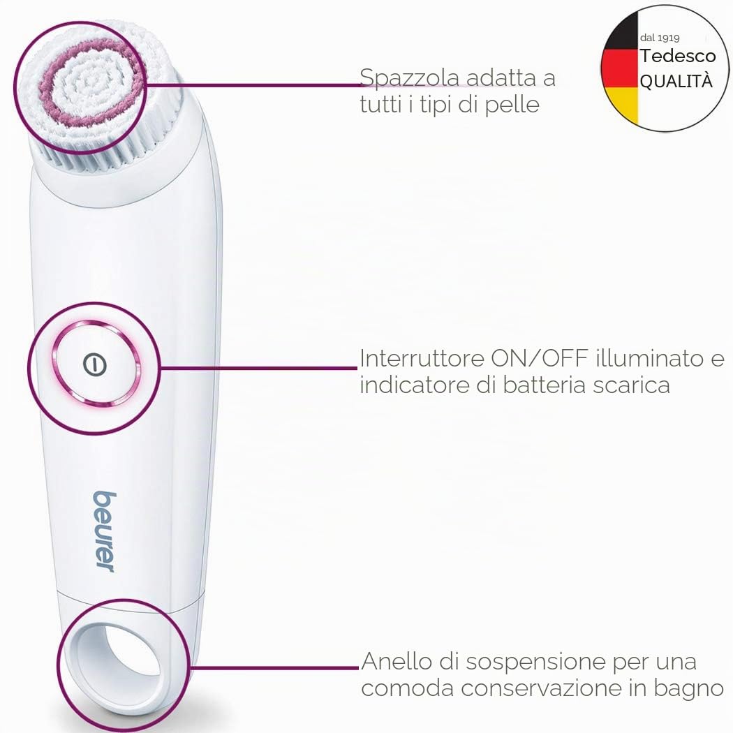 Beurer FC 45 Spazzola per La Pulizia del Viso & FC 41 Dispositivo per la Pulizia dei Pori, Aspira Punti Neri con Tecnologia del Vuoto