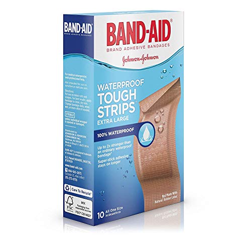 Band-Aid Tough-Strips Waterproof Bandages Extra Large All One Size - 10 ct, Pack of 6