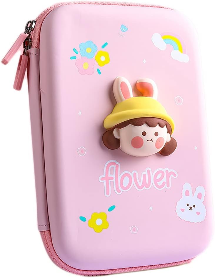 Parshya Ethylene Vinyl Acetate (Eva) 3D Cover Large Capacity Unicorn Pencil Case Compass With Compartments, School Supply Organizer For Students, Stationery Box, Cosmetic Zip Pouch Bag - Pink (B0CJP41V53) Amazon Price History, Amazon Price Tracker