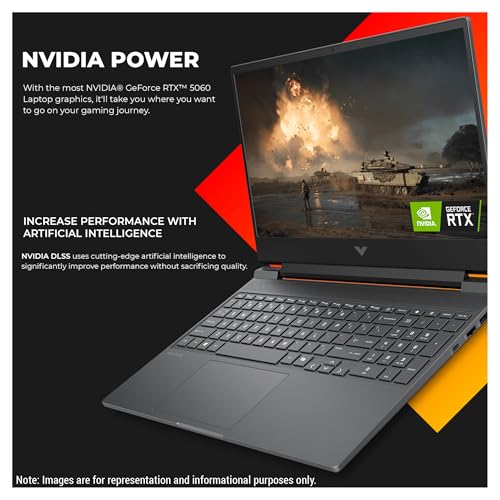 Image of HP Victus Gaming Laptop, Intel i7-13620H, 64 GB DDR5 RAM, 4 TB PCIe SSD, 15,6 inch FHD (1920x1080) 144Hz Display, Nvidia G-Force RTX 5060, Backlit Numeric Keyboard, W11 Home, Mica Silver
