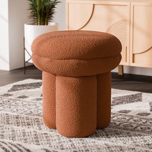 Furniture of America Rami Modern 18-inch Mushroom-Shape Upholstered Ottoman with