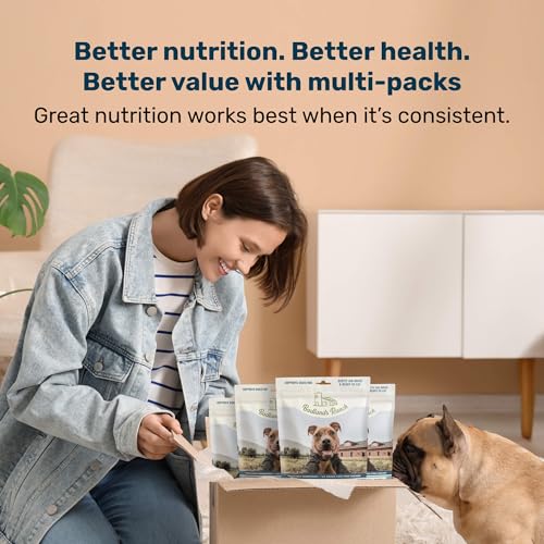 Image of BADLANDS RANCH Air-Dried Chicken Dog Food, 87% Real Meat, 24 oz, 4-Pack | Includes organs & salmon; kibble topper or alternative; adult & senior dogs; no corn, wheat, soy or fillers