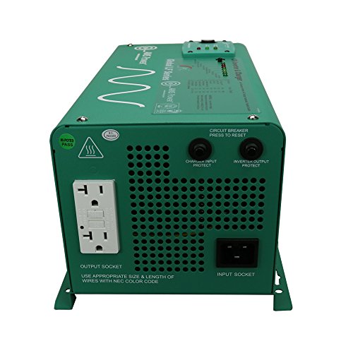 AIMS POWER PICOGLF12W12V120AL Green 1250W Power Inverter Charger with Transfer Switch (12VDC to 120VAC) - Thumbnail 2