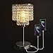 Produktbild Dellemade Raindrop Silber Kristall Tischlampe mit 2 USB -Port für Schlafzimmer, Wohnzimmer, Mädchen Zimmer oder als Hochzeitsgeschenk