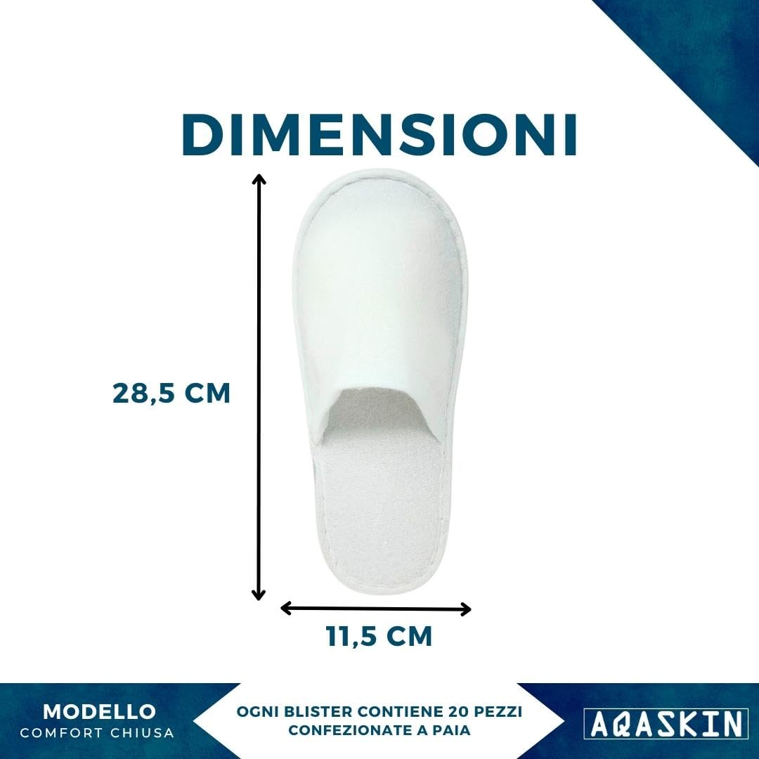 AQASKIN, Disposable Non Slip Foam Slippers, for Hotels Spas and Wellness Centers, 10 works, White, Normale - Image 2